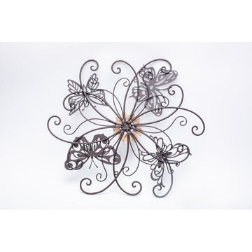 Piaway Flower and Butterfly Metal Wall Decor